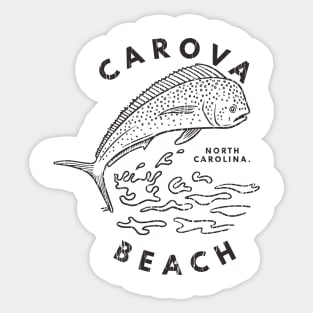 Carova, NC Summertime Vacationing Mahi Mahi Big Head Fish Sticker